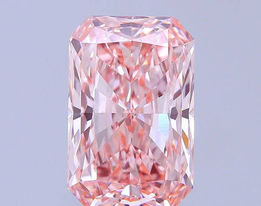 Lab-Grown Radiant Diamond - 7.05 Carats, Fancy Vivid Pink Color, VS1 Clarity - Certified by IGI - Report Number: LG689542158