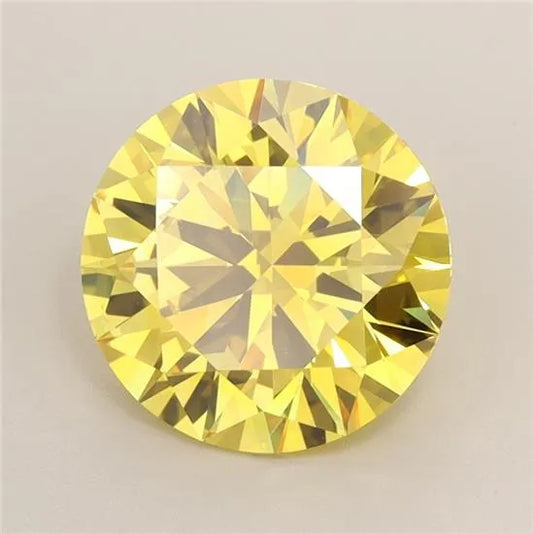 2.63ct Round Lab Grown Diamond (Colour Fancy Vivid Yellow, Clarity VVS2, Cut ID, IGI Certified)