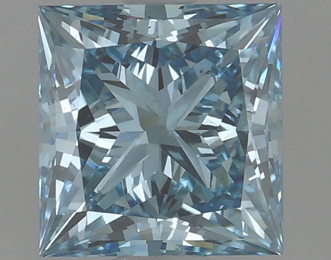 Lab-Grown Princess Diamond - 1.9 Carats, Fancy Vivid Blue Color, VS1 Clarity - Certified by IGI - Report Number: LG625443099
