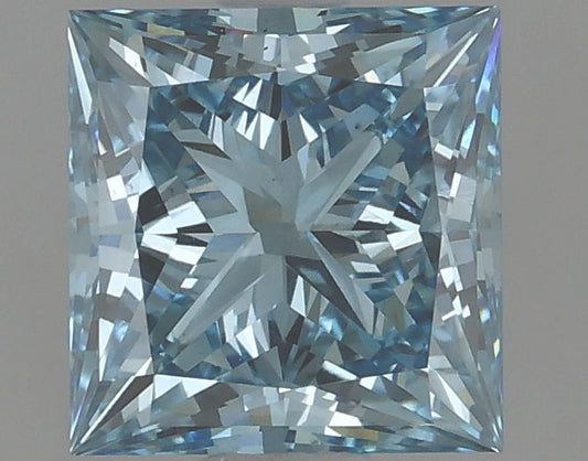 Lab-Grown Princess Diamond - 1.9 Carats, Fancy Vivid Blue Color, VS1 Clarity - Certified by IGI - Report Number: LG625443099