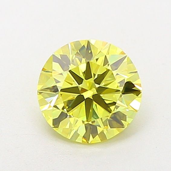 Lab-Grown Round Diamond - 1.0 Carats, Fancy Vivid Yellow Color, VVS2 Clarity - Certified by IGI - Report Number: LG652473091