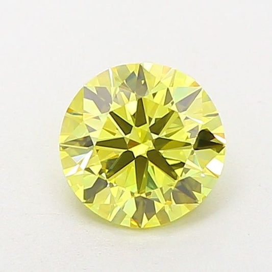 Lab-Grown Round Diamond - 1.0 Carats, Fancy Vivid Yellow Color, VVS2 Clarity - Certified by IGI - Report Number: LG652473091
