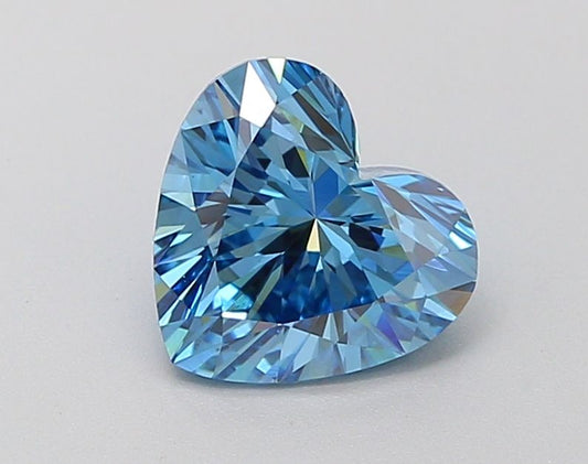 Lab-Grown Heart Diamond - 1.57 Carats, Fancy Vivid Blue Color, VS1 Clarity - Certified by IGI - Report Number: LG611393017