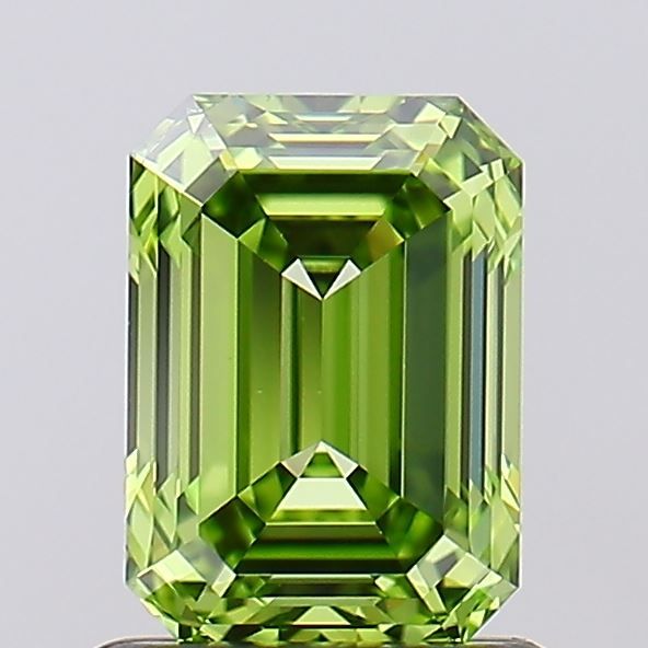 Lab-Grown Emerald Diamond - 1.0 Carats, Fancy Vivid Green Color, VVS2 Clarity - Certified by IGI - Report Number: LG691547258