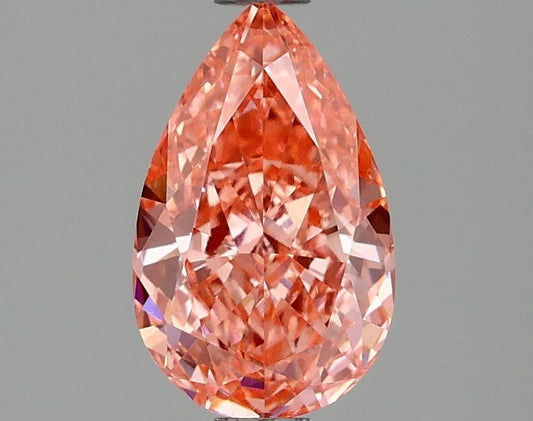 Lab-Grown Pear Diamond - 1.49 Carats, Fancy Vivid Pink Color, VVS2 Clarity - Certified by IGI - Report Number: LG677579206