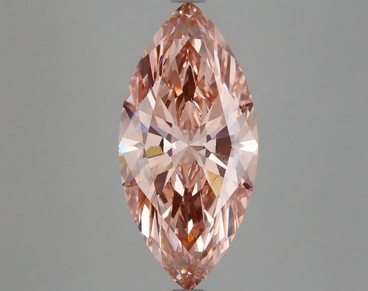 Lab-Grown Marquise Diamond - 4.18 Carats, Fancy Intense Pink Color, VS2 Clarity - Certified by IGI - Report Number: LG621451450