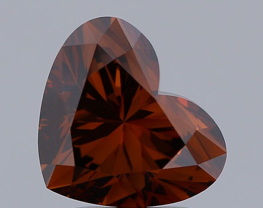 Lab-Grown Heart Diamond - 3.02 Carats, Fancy Deep Brown Color, VVS2 Clarity - Certified by IGI - Report Number: LG629498029