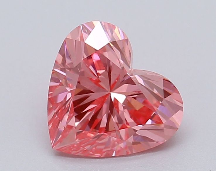 Lab-Grown Heart Diamond - 1.01 Carats, Fancy Vivid Pink Color, VS2 Clarity - Certified by IGI - Report Number: LG615367027