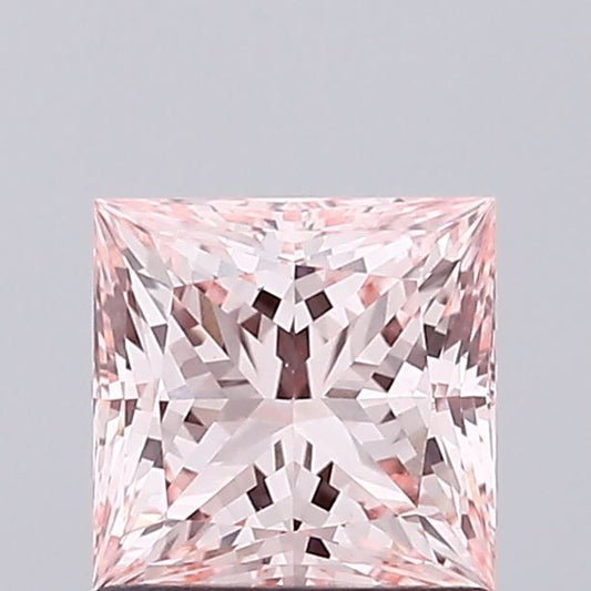 Lab-Grown Princess Diamond - 1.04 Carats, Fancy Intense Pink Color, VS1 Clarity - Certified by IGI - Report Number: LG673423640