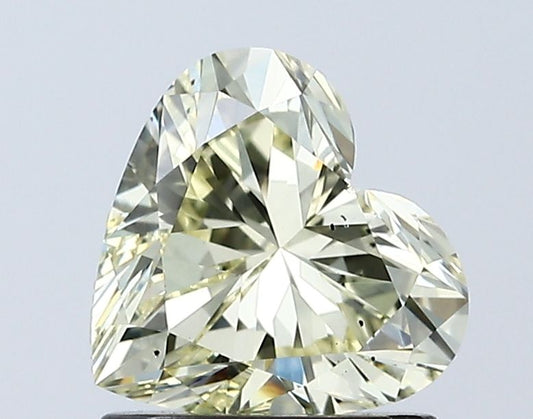 Lab-Grown Heart Diamond - 1.04 Carats, Fancy Yellow Color, VS2 Clarity - Certified by IGI - Report Number: LG671438823