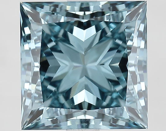 Lab-Grown Princess Diamond - 3.54 Carats, Fancy Vivid Blue Color, VS1 Clarity - Certified by IGI - Report Number: LG675505679