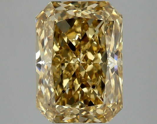 Lab-Grown Radiant Diamond - 4.05 Carats, Fancy Vivid Yellow Color, VVS2 Clarity - Certified by IGI - Report Number: LG670447485