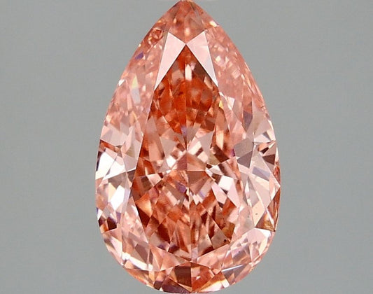 Lab-Grown Pear Diamond - 2.05 Carats, Fancy Vivid Pink Color, VS2 Clarity - Certified by IGI - Report Number: LG677579198