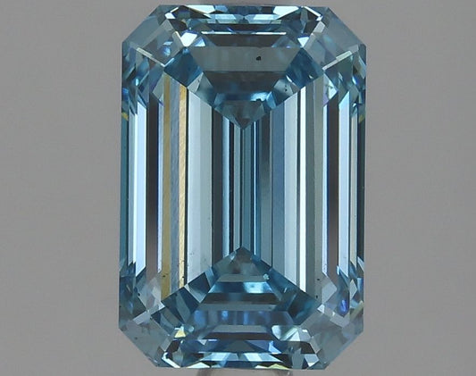 Lab-Grown Emerald Diamond - 1.6 Carats, Fancy Intense Blue Color, VS2 Clarity - Certified by IGI - Report Number: LG625409960