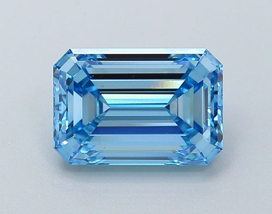 Lab-Grown Emerald Diamond - 2.02 Carats, Fancy Intense Blue Color, VVS2 Clarity - Certified by IGI - Report Number: LG622401088