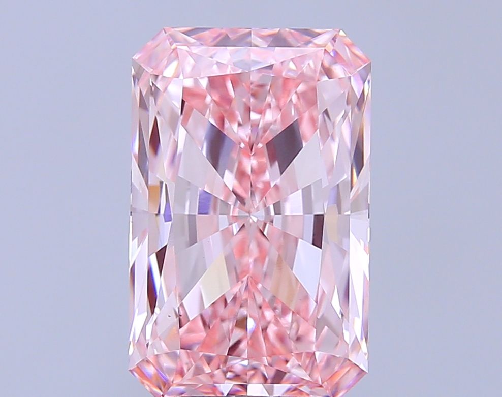 Lab-Grown Radiant Diamond - 5.09 Carats, Fancy Vivid Pink Color, VS1 Clarity - Certified by IGI - Report Number: LG689542125