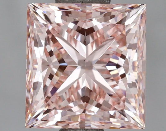 Lab-Grown Princess Diamond - 2.02 Carats, Fancy Intense Pink Color, VS1 Clarity - Certified by IGI - Report Number: LG671439635