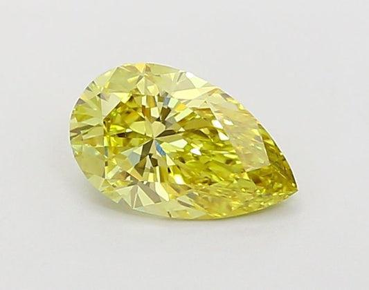 Lab-Grown Pear Diamond - 1.0 Carats, Fancy Intense Yellow Color, VS1 Clarity - Certified by IGI - Report Number: LG674543466