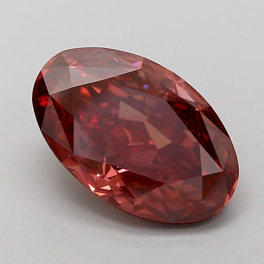 Lab-Grown Oval Diamond - 5.03 Carats, Fancy Vivid Pink Color, VS1 Clarity - Certified by IGI - Report Number: LG667442133