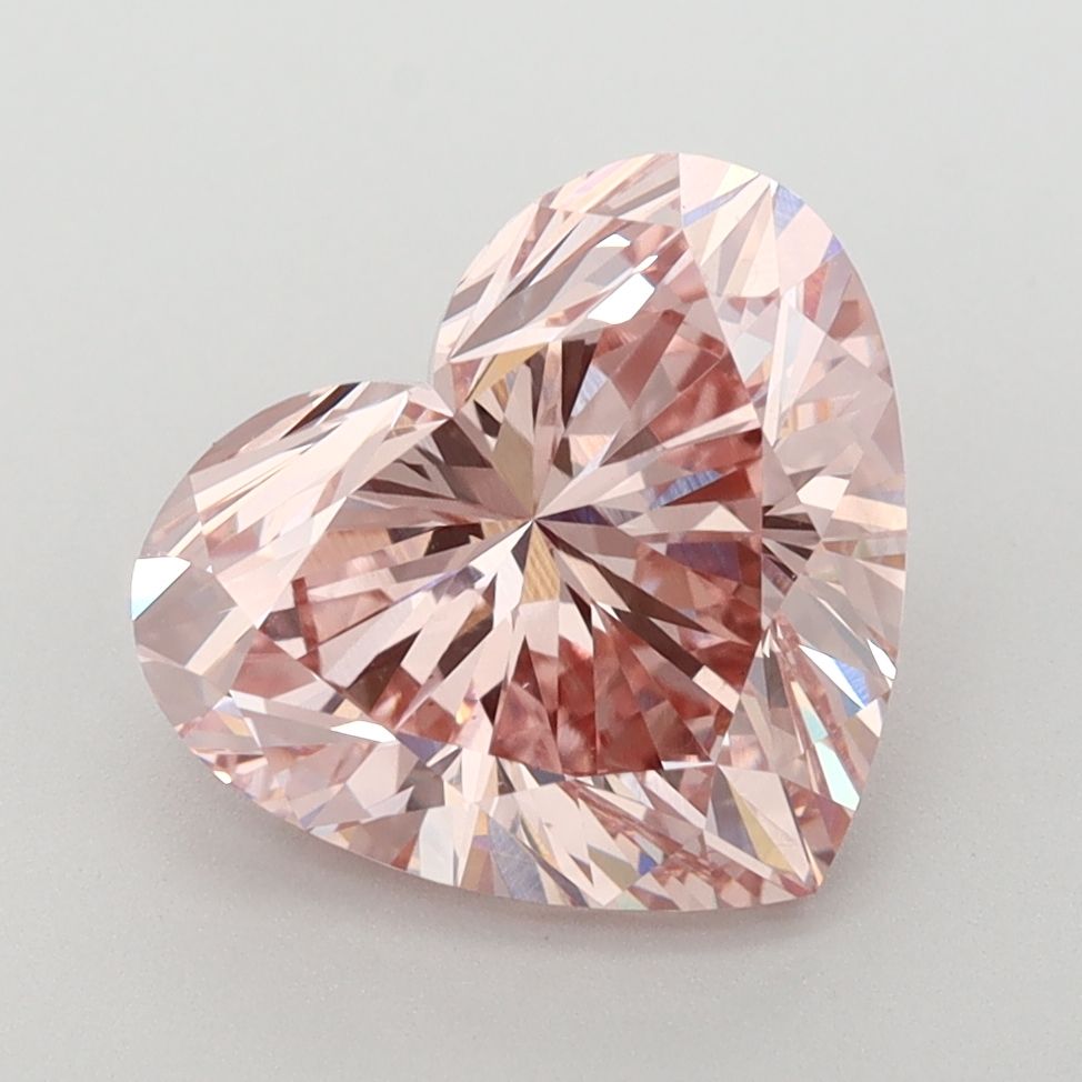 Lab-Grown Heart Diamond - 3.57 Carats, Fancy Intense Brownish Pink Color, VS1 Clarity - Certified by IGI - Report Number: LG584356760