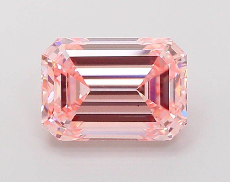 Lab-Grown Emerald Diamond - 4.02 Carats, Fancy Intense Pink Color, VS2 Clarity - Certified by IGI - Report Number: LG689506960