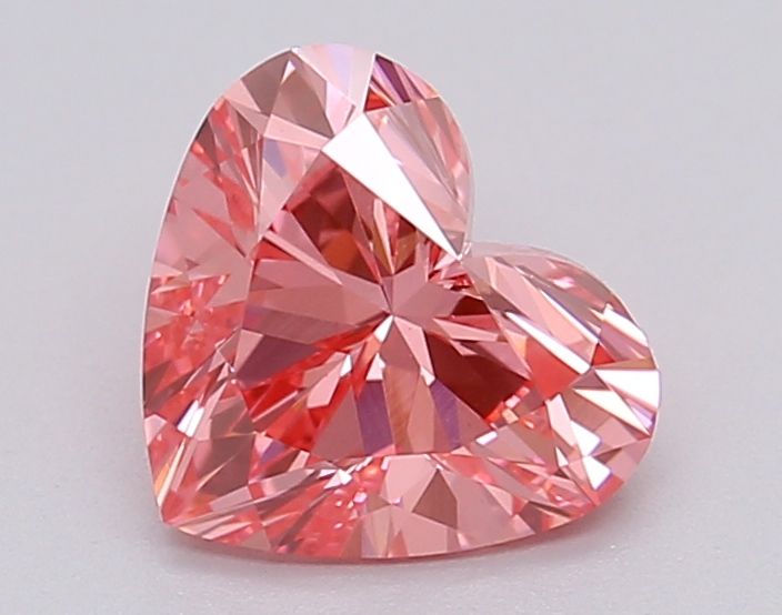 Lab-Grown Heart Diamond - 1.02 Carats, Fancy Vivid Pink Color, VVS2 Clarity - Certified by IGI - Report Number: LG615367022