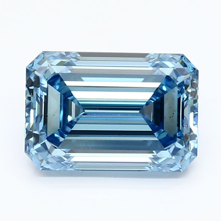 Lab-Grown Emerald Diamond - 3.6 Carats, Fancy Vivid Blue Color, VS1 Clarity - Certified by IGI - Report Number: LG640483920