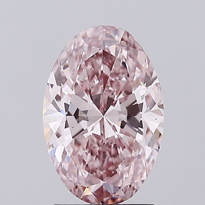 Lab-Grown Oval Diamond - 2.03 Carats, Fancy Intense Pink Color, VS1 Clarity - Certified by IGI - Report Number: LG675557371
