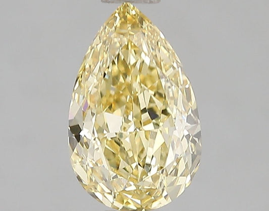 Lab-Grown Pear Diamond - 1.6 Carats, Fancy Intense Yellow Color, VVS2 Clarity - Certified by IGI - Report Number: LG671493186