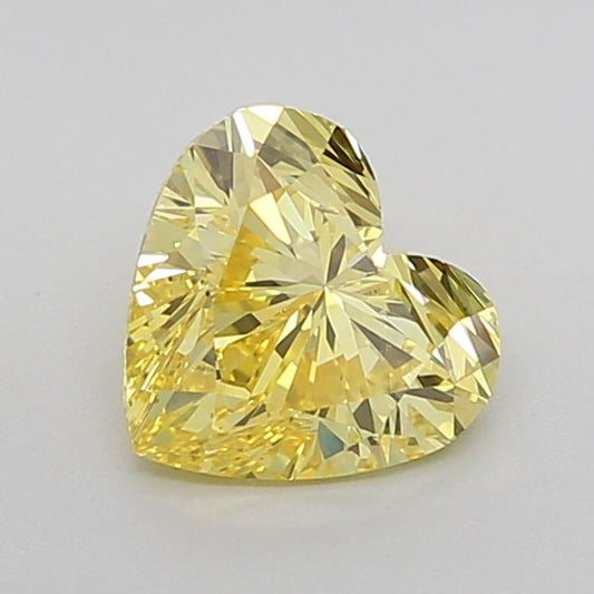 Lab-Grown Heart Diamond - 1.19 Carats, Fancy Vivid Yellow Color, VS1 Clarity - Certified by IGI - Report Number: LG625419721
