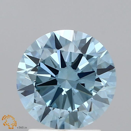 Lab-Grown Round Diamond - 2.01 Carats, Fancy Vivid Blue Color, VS2 Clarity - Certified by IGI - Report Number: LG623416029