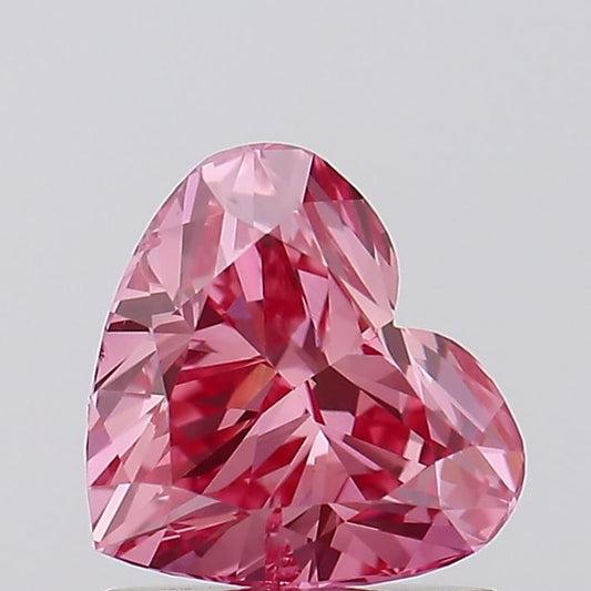 Lab-Grown Heart Diamond - 1.02 Carats, Fancy Vivid Pink Color, SI1 Clarity - Certified by IGI - Report Number: LG598327004