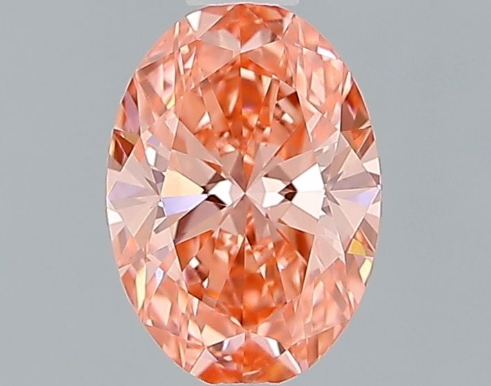 Lab-Grown Oval Diamond - 1.03 Carats, Fancy Vivid Pink Color, VVS2 Clarity - Certified by IGI - Report Number: LG644470056