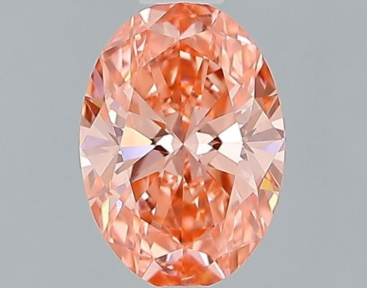 Lab-Grown Oval Diamond - 1.03 Carats, Fancy Vivid Pink Color, VVS2 Clarity - Certified by IGI - Report Number: LG644470056