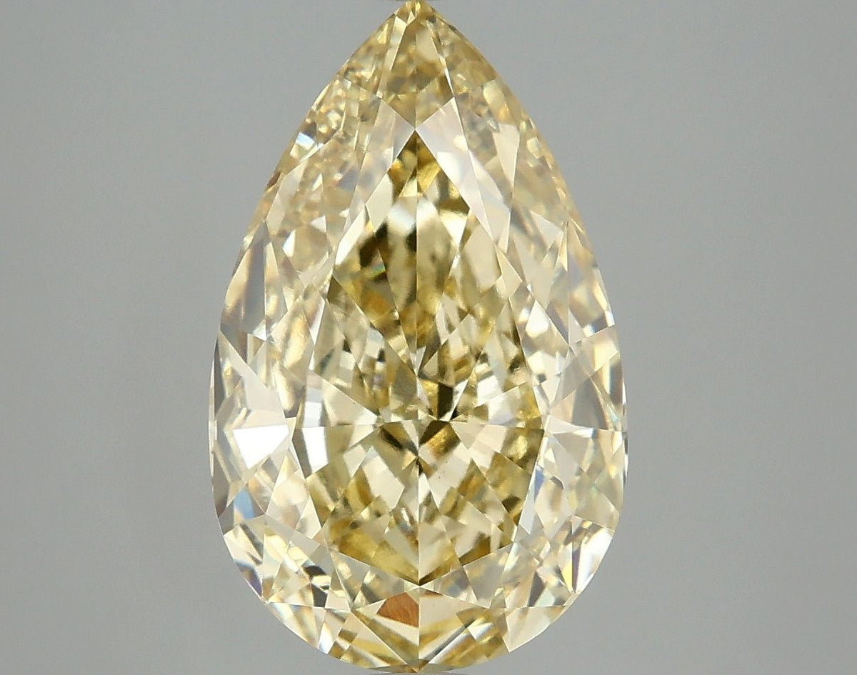 Lab-Grown Pear Diamond - 4.81 Carats, Fancy Intense Yellow Color, VVS2 Clarity - Certified by IGI - Report Number: LG660418718