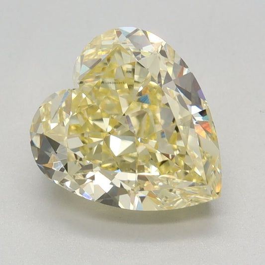 Lab-Grown Heart Diamond - 2.5 Carats, Fancy Intense Yellow Color, VVS2 Clarity - Certified by IGI - Report Number: LG636427363