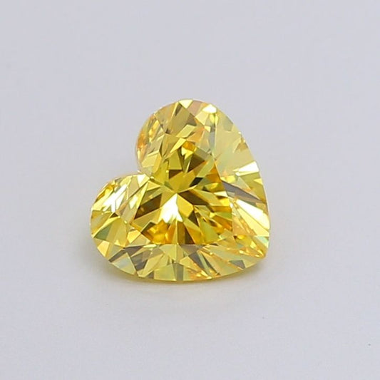 Lab-Grown Heart Diamond - 1.01 Carats, Fancy Vivid Yellow Color, VS1 Clarity - Certified by IGI - Report Number: LG611392666