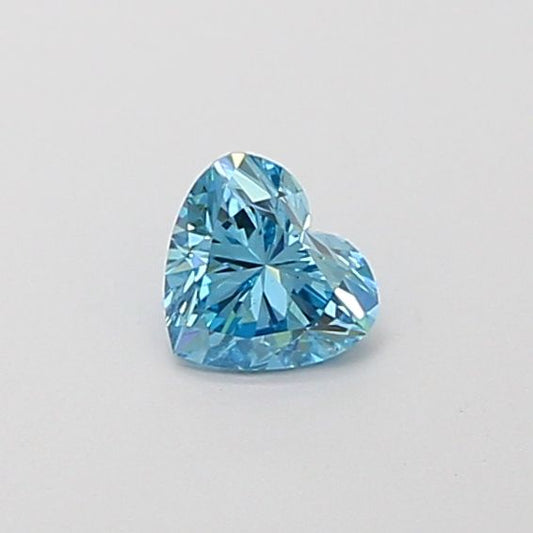 Lab-Grown Heart Diamond - 0.3 Carats, Fancy Vivid Blue Color, VS2 Clarity - Certified by IGI - Report Number: LG665421730