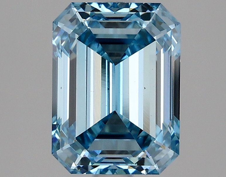 Lab-Grown Emerald Diamond - 2.5 Carats, Fancy Vivid Blue Color, VS1 Clarity - Certified by IGI - Report Number: LG634426708