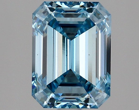 Lab-Grown Emerald Diamond - 2.5 Carats, Fancy Vivid Blue Color, VS1 Clarity - Certified by IGI - Report Number: LG634426708