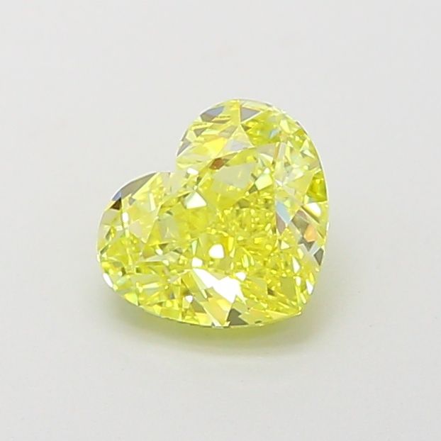 Lab-Grown Heart Diamond - 1.01 Carats, Fancy Vivid Yellow Color, VS1 Clarity - Certified by IGI - Report Number: LG660455216