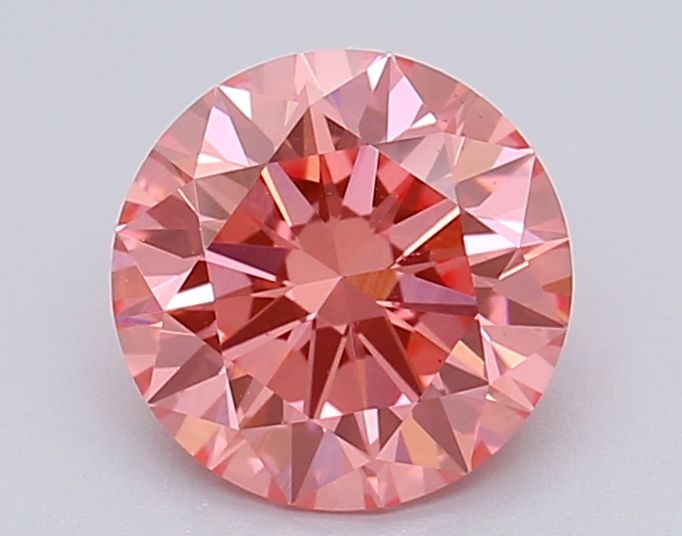 Lab-Grown Round Diamond - 1.05 Carats, Fancy Vivid Pink Color, VS1 Clarity - Certified by IGI - Report Number: LG615366931