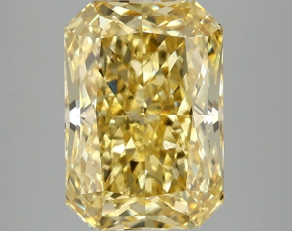 Lab-Grown Radiant Diamond - 4.05 Carats, Fancy Vivid Yellow Color, VVS2 Clarity - Certified by IGI - Report Number: LG674531503