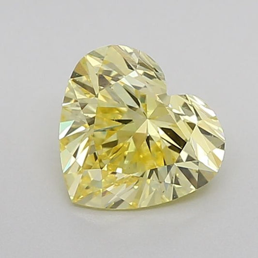 Lab-Grown Heart Diamond - 1.05 Carats, Fancy Vivid Yellow Color, VS2 Clarity - Certified by IGI - Report Number: LG625419693
