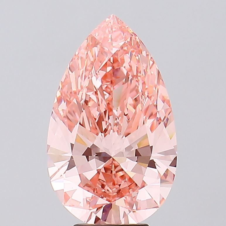 Lab-Grown Pear Diamond - 6.07 Carats, Fancy Vivid Pink Color, VS1 Clarity - Certified by IGI - Report Number: LG623464905