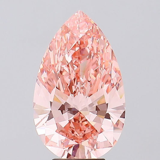 Lab-Grown Pear Diamond - 6.07 Carats, Fancy Vivid Pink Color, VS1 Clarity - Certified by IGI - Report Number: LG623464905
