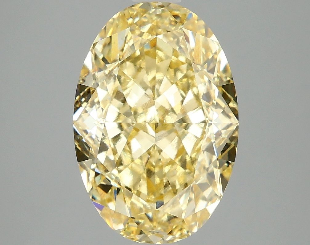 Lab-Grown Oval Diamond - 4.09 Carats, Fancy Vivid Yellow Color, VVS2 Clarity - Certified by IGI - Report Number: LG687583287