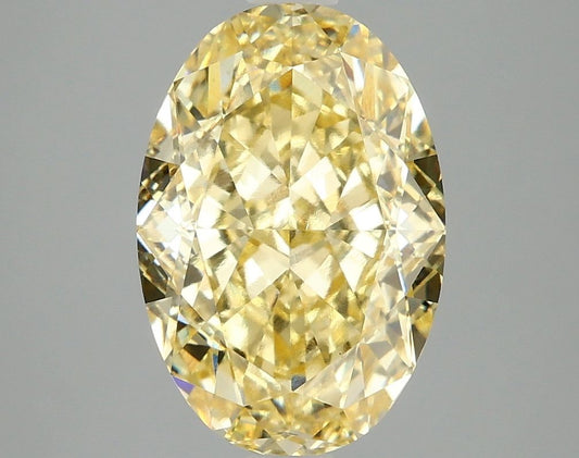 Lab-Grown Oval Diamond - 4.09 Carats, Fancy Vivid Yellow Color, VVS2 Clarity - Certified by IGI - Report Number: LG687583287