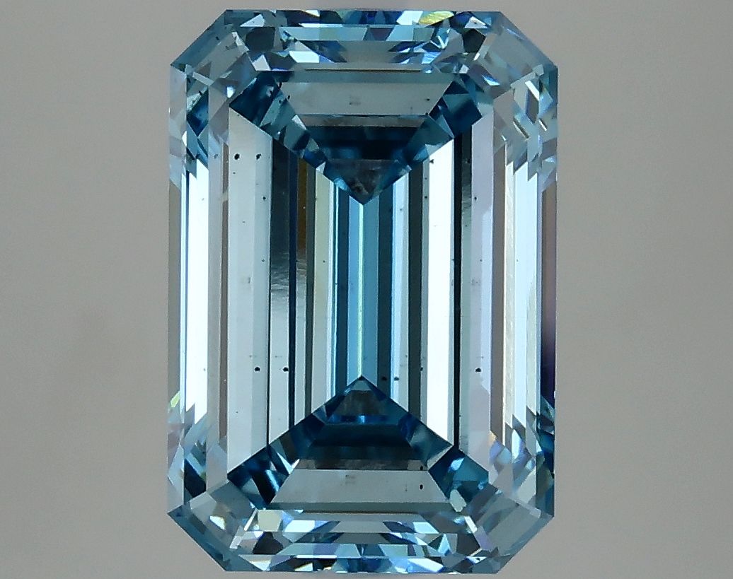 Lab-Grown Emerald Diamond - 4.85 Carats, Fancy Vivid Blue Color, VS2 Clarity - Certified by IGI - Report Number: LG625410162
