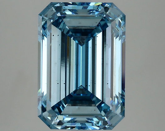 Lab-Grown Emerald Diamond - 4.85 Carats, Fancy Vivid Blue Color, VS2 Clarity - Certified by IGI - Report Number: LG625410162